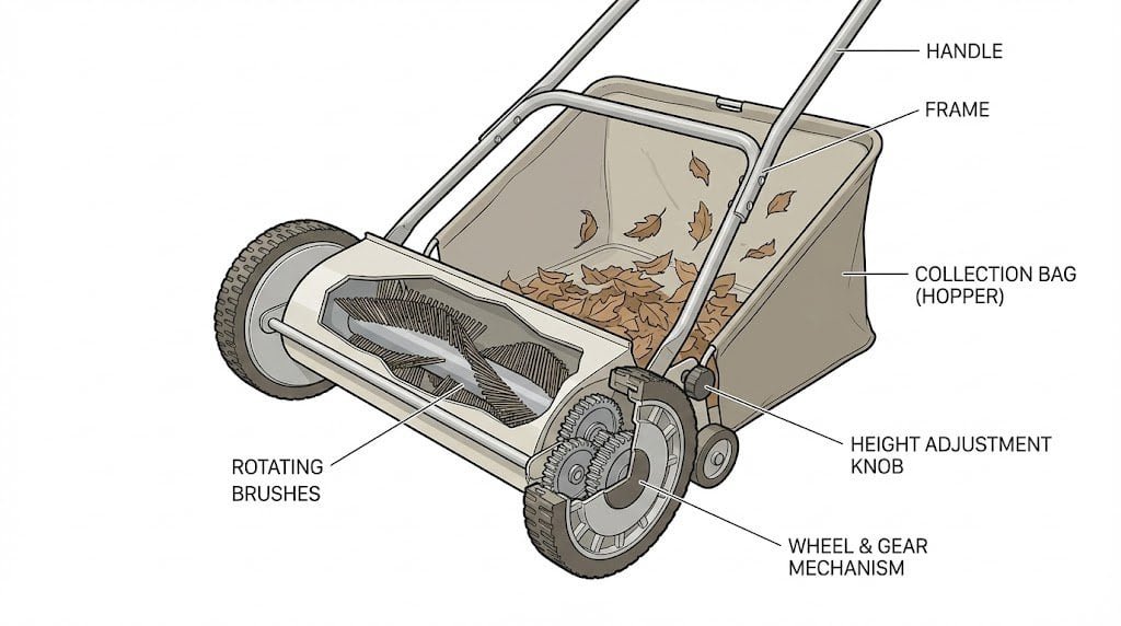 Manual Lawn Sweepers Explained A Simple Guide diagram image